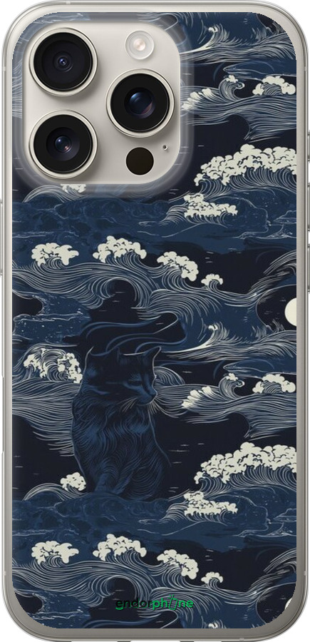 Силиконовый чехол Морская тематика в стиле арт-деко для Apple iPhone 16 Pro - 6520u-3708 изображение 