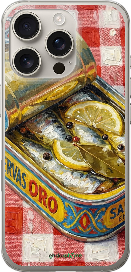 Силиконовый чехол Vintage Sardine Tin Phone для Apple iPhone 16 Pro - 6772u-3708 изображение 
