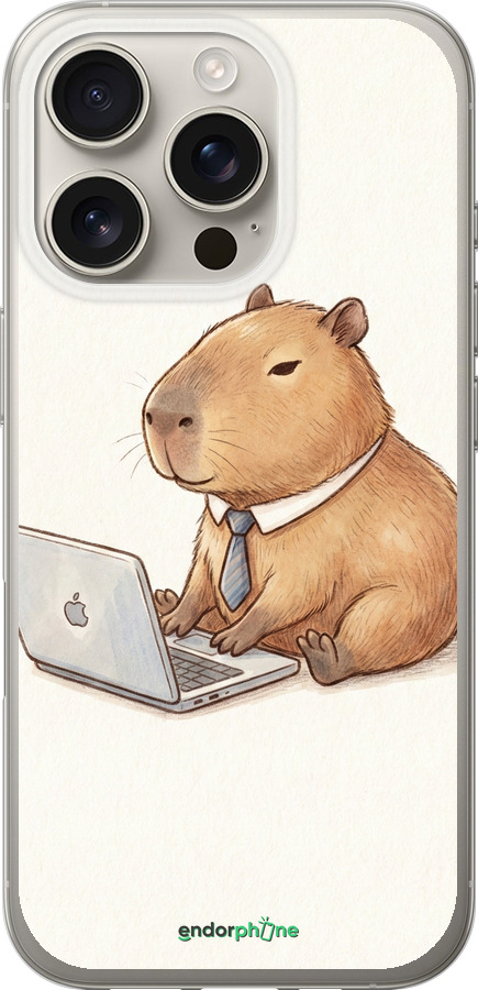 Силиконовый чехол Funny Capybara CEO Working для Apple iPhone 16 Pro - 6777u-3708 изображение 