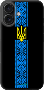 TPU чехол Тризуб в вышиванке для Apple iPhone 16 - 1158b-3709 изображение 