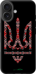 TPU чехол Герб - вышиванка на черном фоне для Apple iPhone 16 - 1196b-3709 изображение 