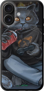 TPU чехол gamer cat для Apple iPhone 16 - 4140b-3709 изображение 