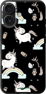 TPU чехол Единорог и кофе для Apple iPhone 16 - 4661b-3709 изображение 