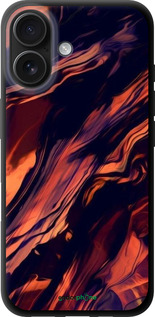 TPU чехол Черно-оранжевая абстракция для Apple iPhone 16 - 5340b-3709 изображение 
