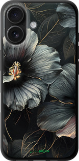 TPU чехол Чорні квіти для Apple iPhone 16 - 6031b-3709 изображение 