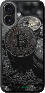 TPU чехол Black Bitcoin для Apple iPhone 16 - 6090b-3709 изображение 