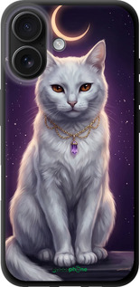TPU чехол Mystic White Cat Gothic Dark Purple Gold для Apple iPhone 16 - 6805b-3709 изображение 