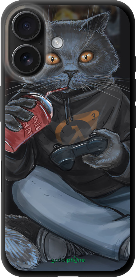 TPU чехол gamer cat для Apple iPhone 16 - 4140b-3709 изображение 