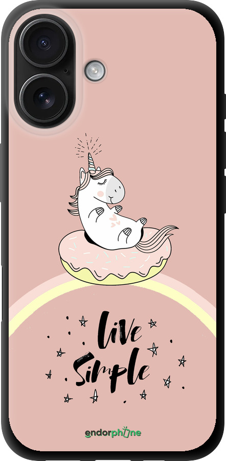 TPU чехол Единорожка в пончике для Apple iPhone 16 - 4282b-3709 изображение 