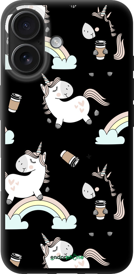 TPU чехол Единорог и кофе для Apple iPhone 16 - 4661b-3709 изображение 