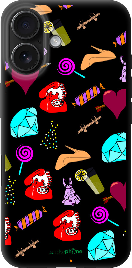 TPU чехол stickers для Apple iPhone 16 - 4757b-3709 изображение 
