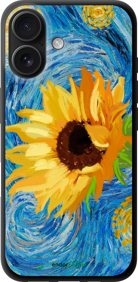 TPU чехол Квіти жовто-блакитні  для Apple iPhone 16 - 5308b-3709 изображение 