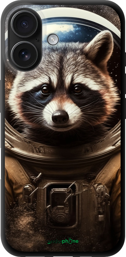TPU чехол Raccoon austronaut для Apple iPhone 16 - 5581b-3709 изображение 