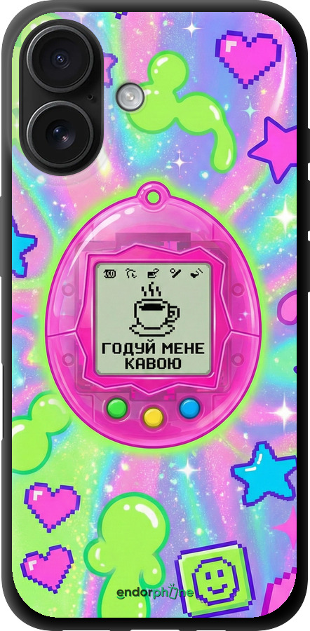 TPU чехол Y2K Aesthetic Retro Pet: Годуй мене кавою для Apple iPhone 16 - 6784b-3709 изображение 