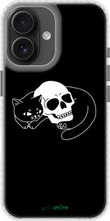 Чехол Bumper чехол С изображением кота и черепа для Apple iPhone 16 - 6491pc-3709 изображение 