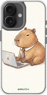 Чехол Bumper чехол Funny Capybara CEO Working для Apple iPhone 16 - 6777pc-3709 изображение 