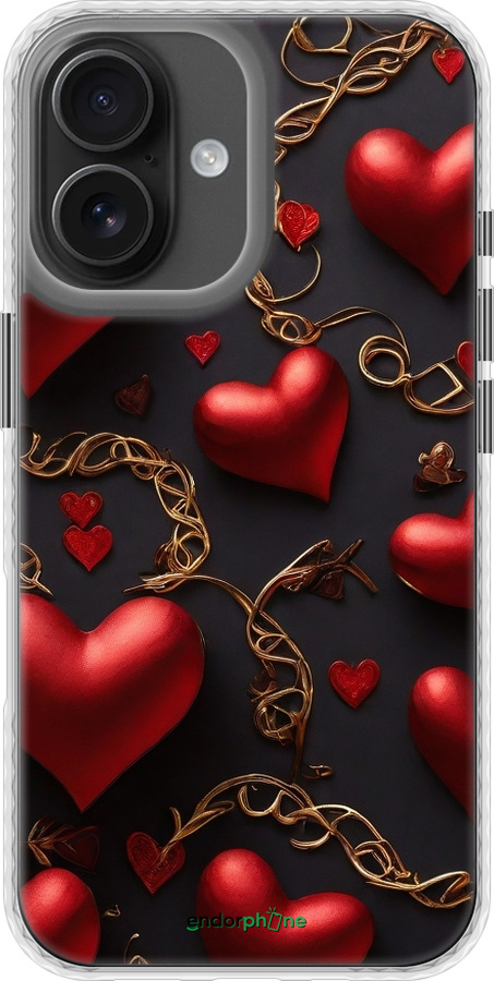 Чохол Bumper чехол Сердечки для Apple iPhone 16 - 5831pc-3709 изображение 