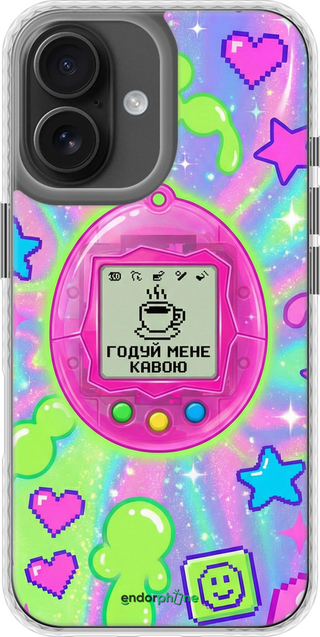 Чохол Bumper чехол Y2K Aesthetic Retro Pet: Годуй мене кавою для Apple iPhone 16 - 6784pc-3709 изображение 