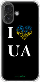 Силикон с усиленными углами чехол I love UA для Apple iPhone 16 - 1112sp-3709 изображение 