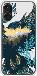 Силикон с усиленными углами чехол Арт-орел на фоне природы для Apple iPhone 16 - 3983sp-3709 изображение 