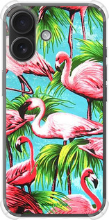Силіконовий протиударний с посиленими кутами чехол Tropical background для Apple iPhone 16 - 4016sp-3709 изображение 