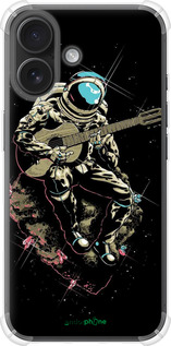 Силикон с усиленными углами чехол Космонавт с гиратой для Apple iPhone 16 - 4138sp-3709 изображение 