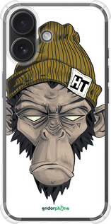 Силіконовий протиударний с посиленими кутами чехол Мавпа в шапці для Apple iPhone 16 - 4183sp-3709 изображение 