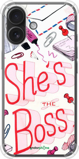 Силикон с усиленными углами чехол she's the  boss для Apple iPhone 16 - 4254sp-3709 изображение 