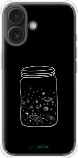 Силіконовий протиударний с посиленими кутами чехол Космос в банці для Apple iPhone 16 - 4297sp-3709 изображение 