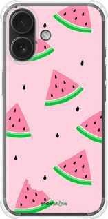 Силіконовий протиударний с посиленими кутами чехол Рожевий кавун для Apple iPhone 16 - 4314sp-3709 изображение 