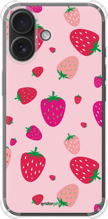 Силикон с усиленными углами чехол Клубнички для Apple iPhone 16 - 4332sp-3709 изображение 