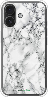 Силикон с усиленными углами чехол Мрамор белый для Apple iPhone 16 - 4480sp-3709 изображение 