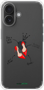 Силіконовий протиударний с посиленими кутами чехол Жінка для Apple iPhone 16 - 4599sp-3709 изображение 