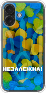 Силіконовий протиударний с посиленими кутами чехол Незалежна для Apple iPhone 16 - 5447sp-3709 изображение 