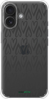 Силикон с усиленными углами чехол Сердца v2 для Apple iPhone 16 - 5497sp-3709 изображение 