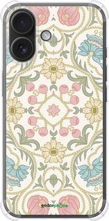 Силіконовий протиударний с посиленими кутами чехол Квітковий орнамент v2 для Apple iPhone 16 - 5513sp-3709 изображение 