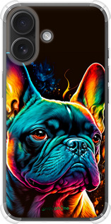 Силикон с усиленными углами чехол Яркий бульдог для Apple iPhone 16 - 5547sp-3709 изображение 