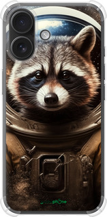 Силикон с усиленными углами чехол Raccoon austronaut для Apple iPhone 16 - 5581sp-3709 изображение 