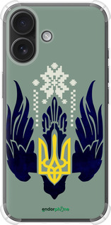 Силіконовий протиударний с посиленими кутами чехол Тризуб із крилами для Apple iPhone 16 - 5640sp-3709 изображение 