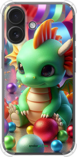 Силикон с усиленными углами чехол Веселый дракончик для Apple iPhone 16 - 5812sp-3709 изображение 