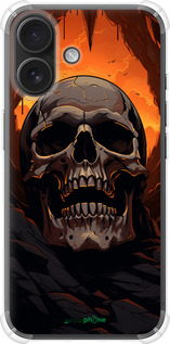 Силикон с усиленными углами чехол Череп в пещере для Apple iPhone 16 - 5959sp-3709 изображение 