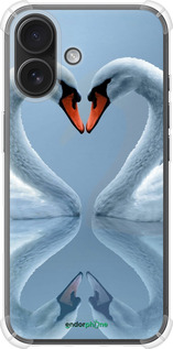 Силикон с усиленными углами чехол Лебеди для Apple iPhone 16 - 6007sp-3709 изображение 