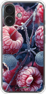 Силіконовий протиударний с посиленими кутами чехол Морозні ягоди для Apple iPhone 16 - 6033sp-3709 изображение 