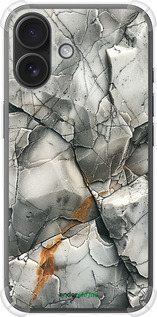 Силикон с усиленными углами чехол Серый мрамор для Apple iPhone 16 - 6041sp-3709 изображение 