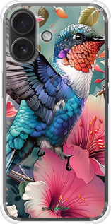 Силикон с усиленными углами чехол Сказочная колибри для Apple iPhone 16 - 6051sp-3709 изображение 
