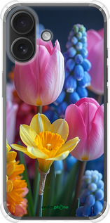 Силикон с усиленными углами чехол Весенние цветы для Apple iPhone 16 - 6058sp-3709 изображение 