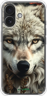 Силикон с усиленными углами чехол Волчий взгляд для Apple iPhone 16 - 6066sp-3709 изображение 