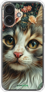 Силикон с усиленными углами чехол Cats and flowers для Apple iPhone 16 - 6069sp-3709 изображение 