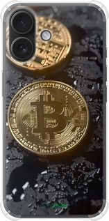 Силикон с усиленными углами чехол Вулканический Bitcoin для Apple iPhone 16 - 6092sp-3709 изображение 