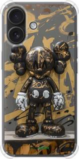 Силіконовий протиударний с посиленими кутами чехол Bronze kaws для Apple iPhone 16 - 6097sp-3709 изображение 